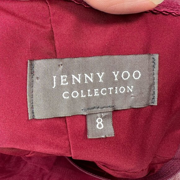 Jenny Yoo Collection Annabelle Dress Tulle Convertible Bridesmaid Red Crimson 8 - Picture 8 of 15